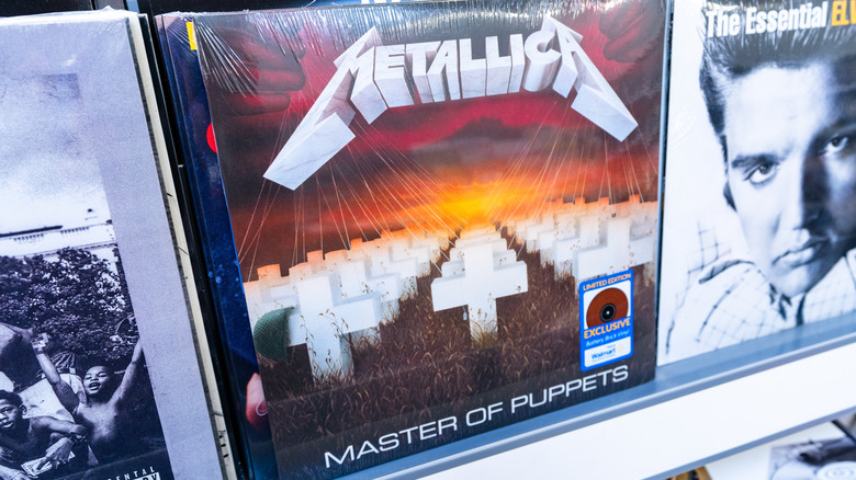 Master of Puppets on record store shelf