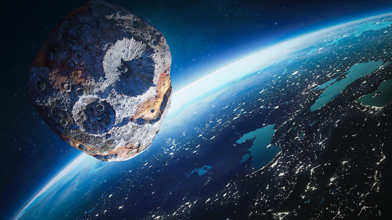 Asteroid Earth close up