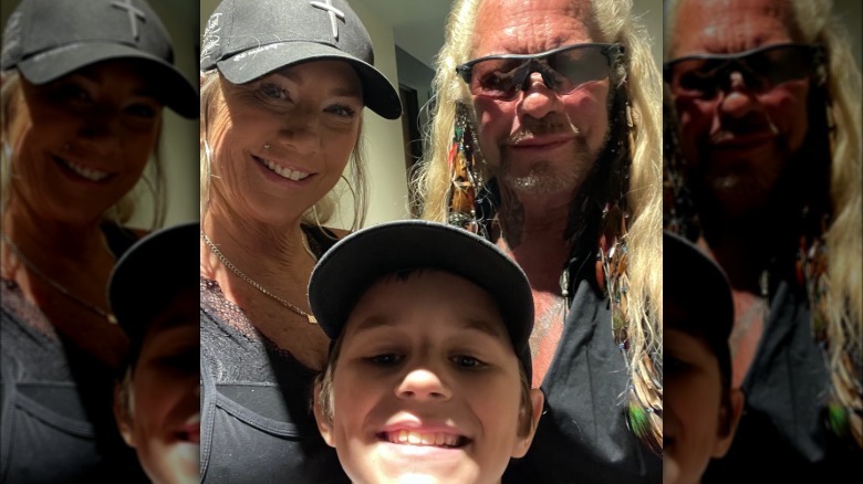 Duane Chapman aka dog the bounty hunter with wife Francie and her grandson Anthony.