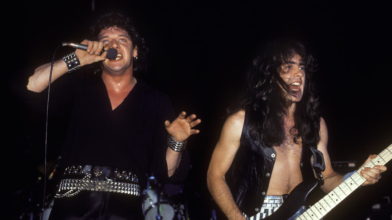 iron maiden playing on stage