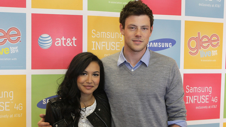 Naya Rivera and Cory Monteith posing together for a photo