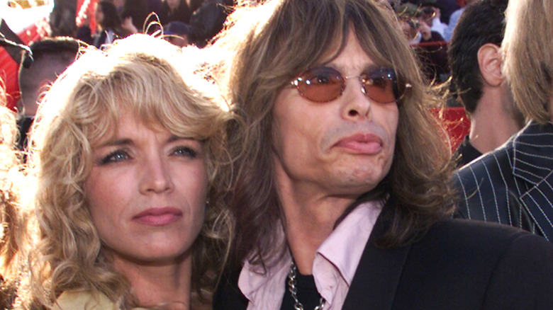 Steven Tyler posing with second wife Teresa Barrick