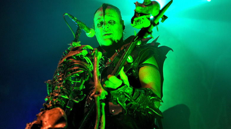 The Misfits' Jerry Only performing on stage in England in 2013