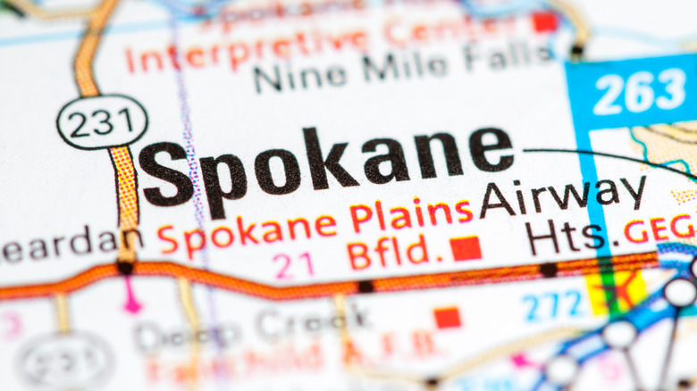 map of spokane washington