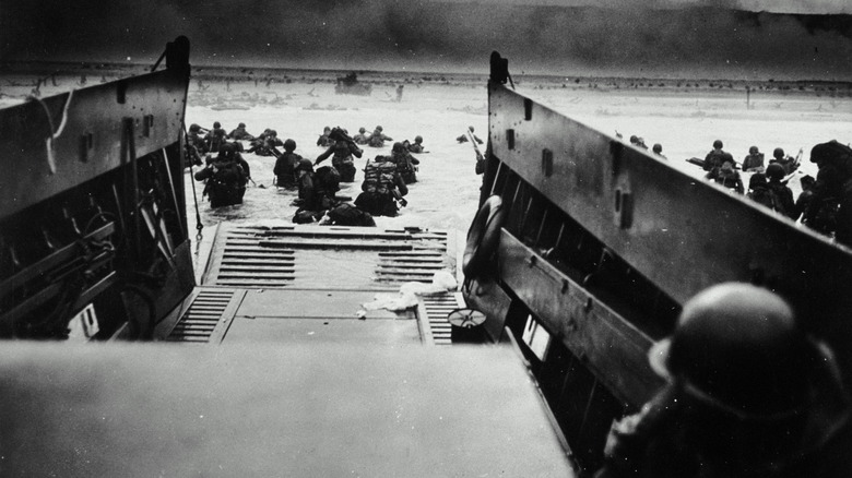 Soldiers on D-Day in water