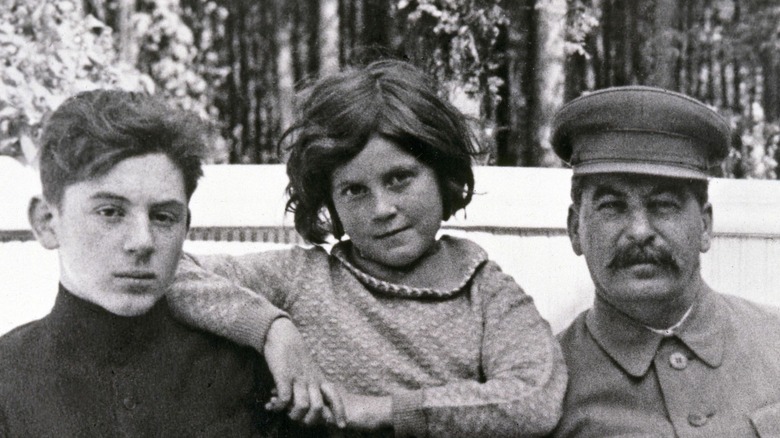 Joseph Stalin with Vasily and Svetlana