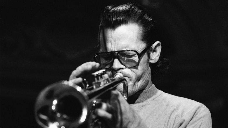 Chet Baker playing trumpet