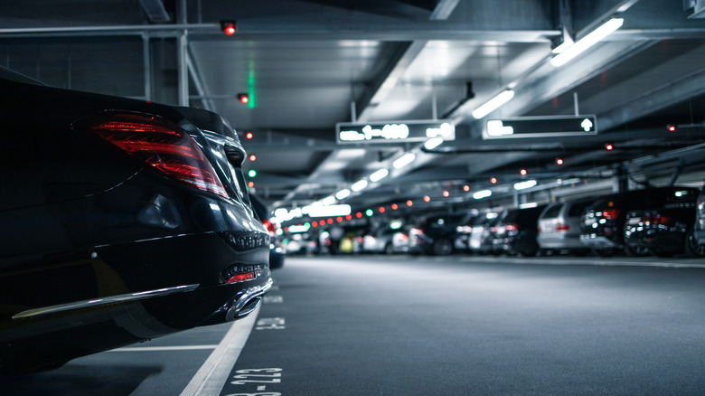 Cars in parking garage