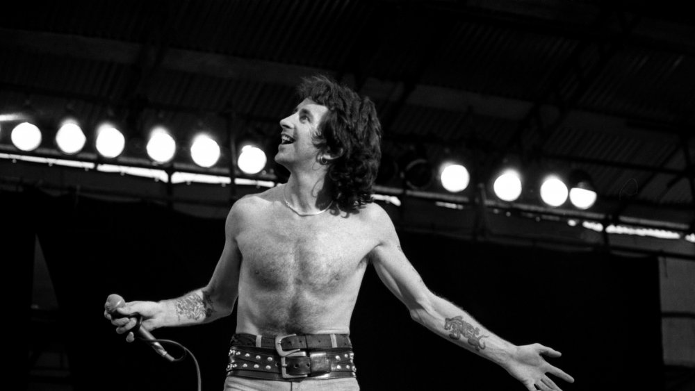 Bon Scott on stage