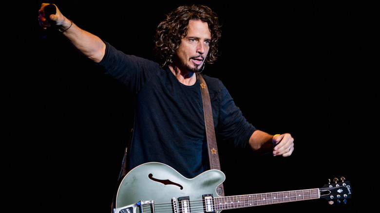 Chris Cornell interacts with audience