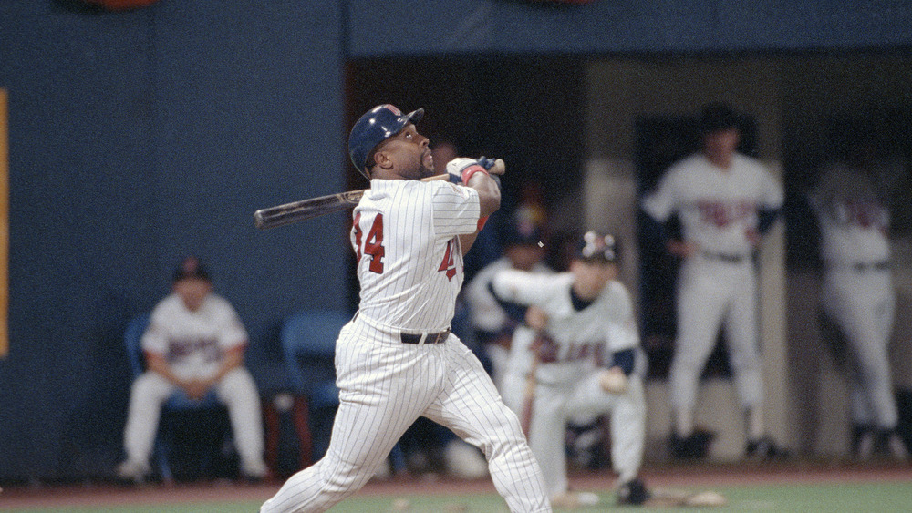 Kirby Puckett playing baseball