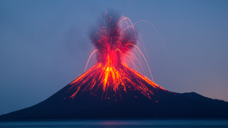volcano erupting