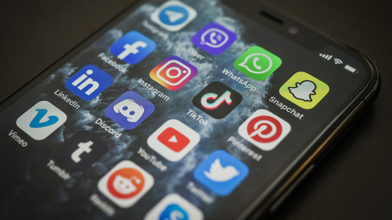 Phone with apps, Instagram