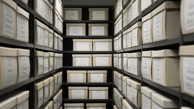 Boxes of police files