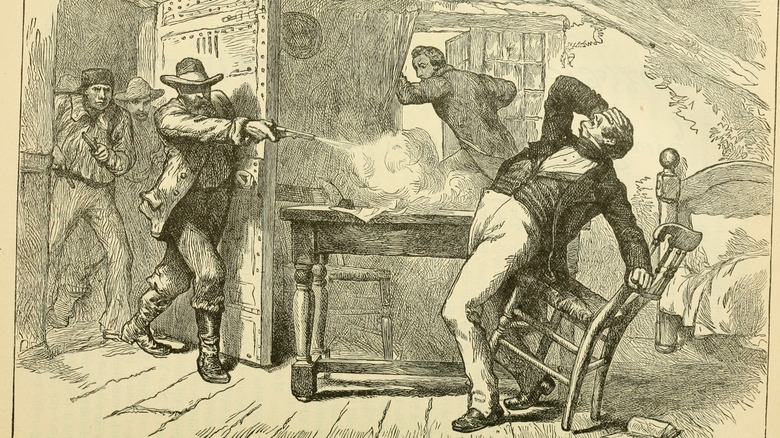 Illustration showing murder of Joseph and Hyrum Smith