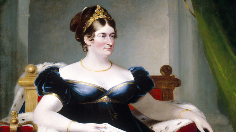 Caroline of Brunswick seated on throne