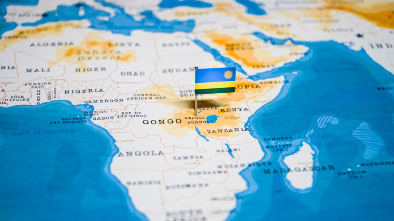 Rwanda on map