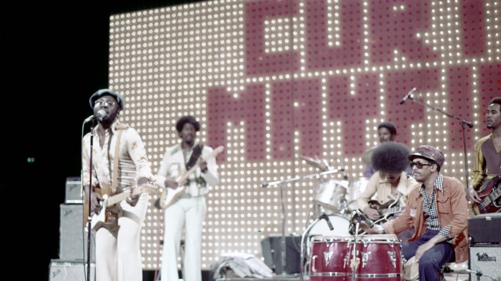 Curtis Mayfield and band onstage