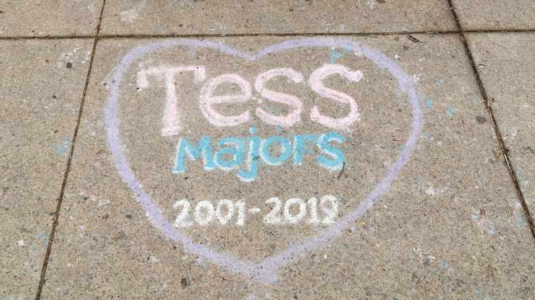 Makeshift memorial for Tessa Majors 