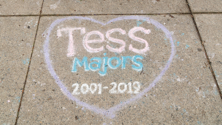 Makeshift memorial for Tessa Majors 