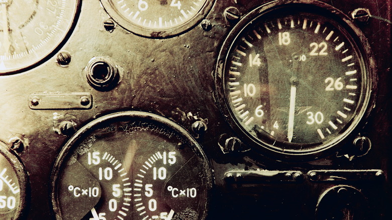 Plane cockpit instruments