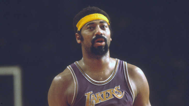 Wilt Chamberlain in action for the Lakers