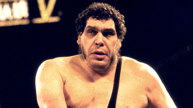 andre the giant looking askance in ring