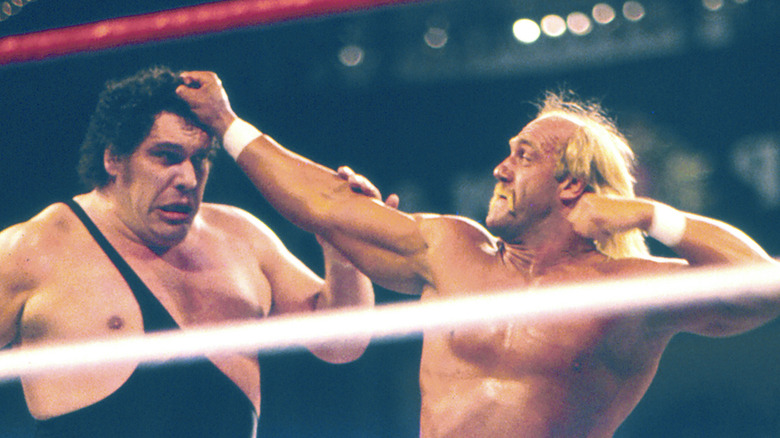 andre the giant in ring getting pulled by hair