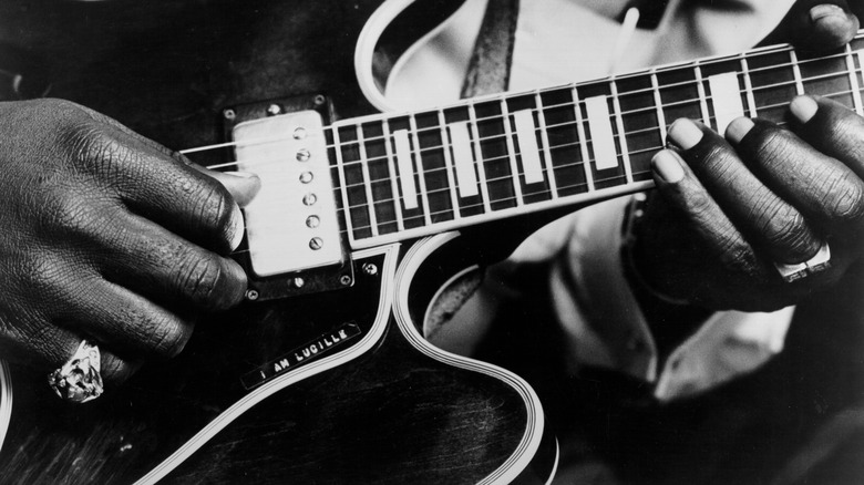 Close up of B.B. King's guitar, Lucille