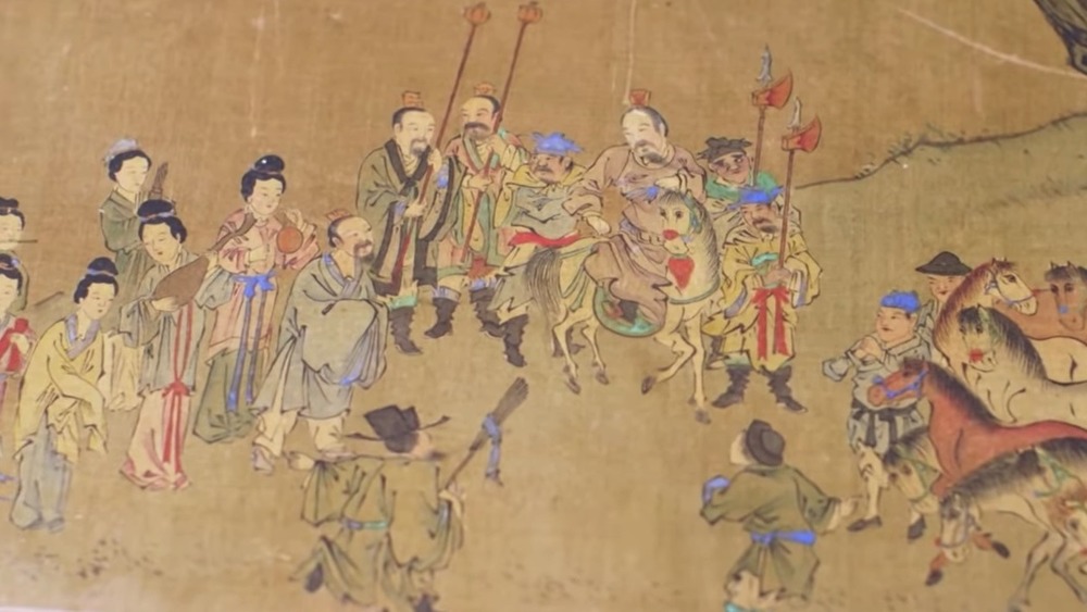 Painting of Confucius and his gifts from Qi