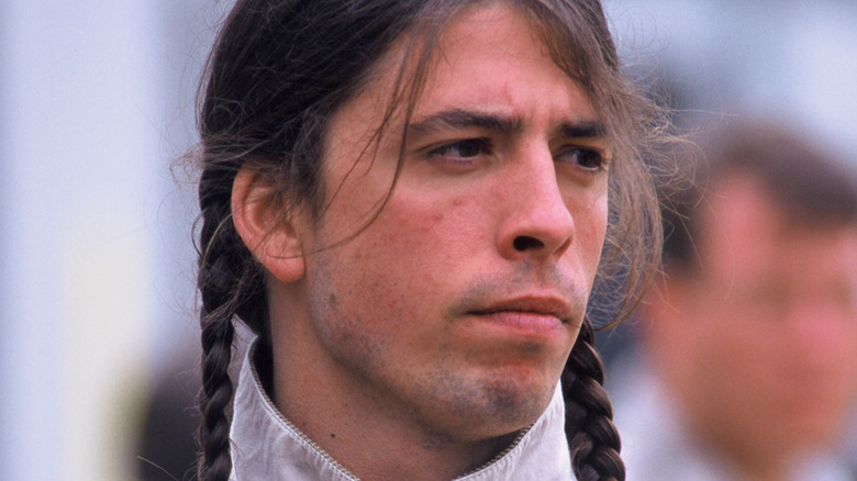 Dave Grohl sad with pigtails