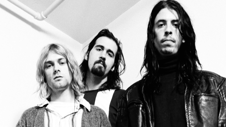 Black and white photo of Nirvana