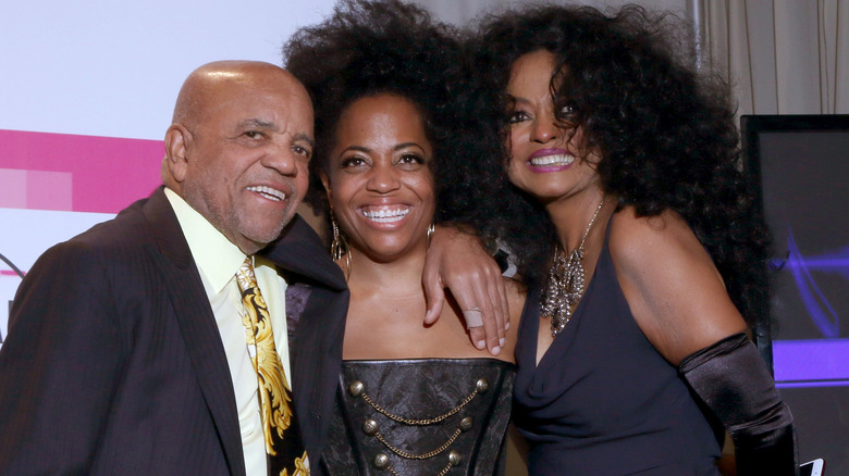 Diana Ross Berry Gordy Rhonda Ross smiling red carpet