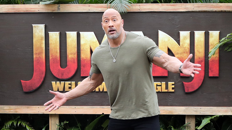 Dwayne Johnson promoting Jumanji