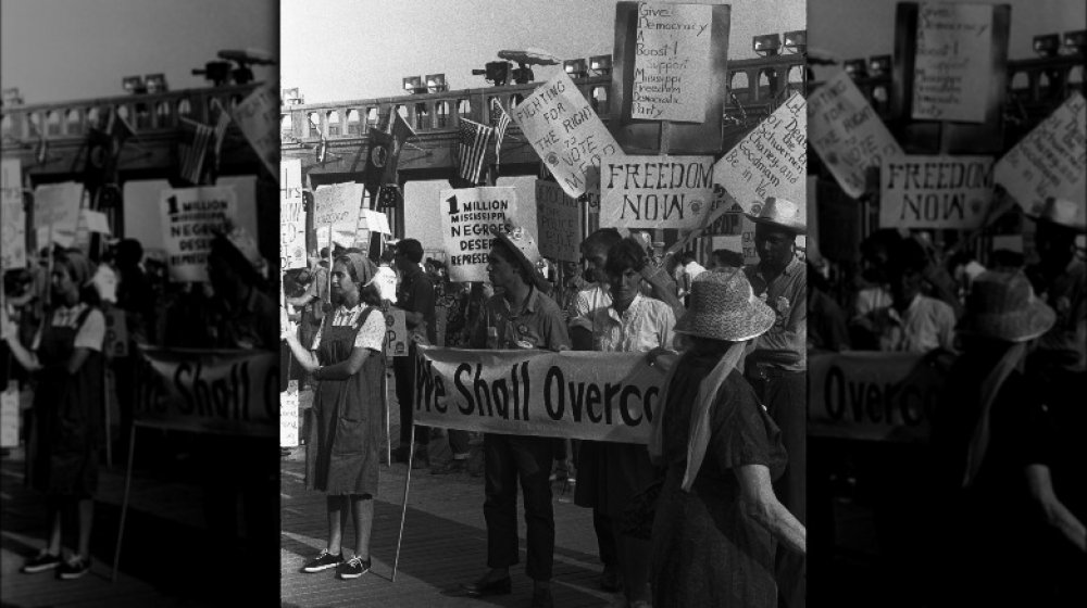 Fannie Lou Hamer, American civil rights leader, at the Democratic National Convention, Atlantic City, New Jersey, August 1964