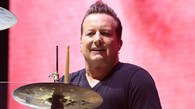 tre cool behind drums