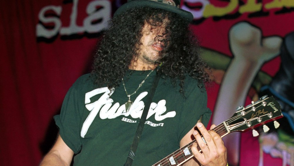 Slash playing guitar