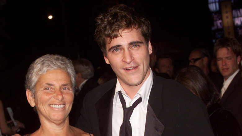Joaquin Phoenix with mother