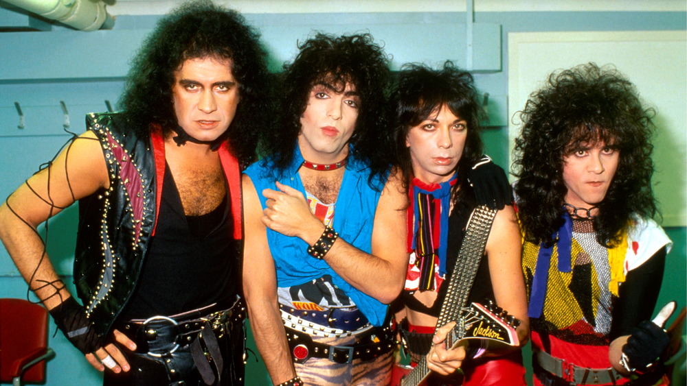 KISS posing for the camera in 1983
