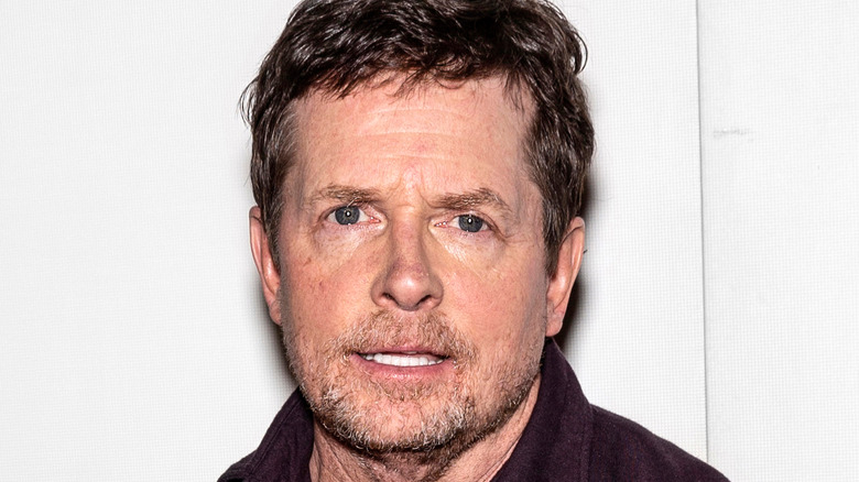 Michael J. Fox looking serious