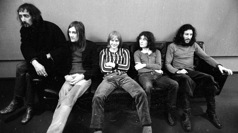 Peter Green's Fleetwood Mac sitting on couch