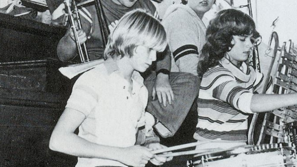 young kurt cobain playing drums