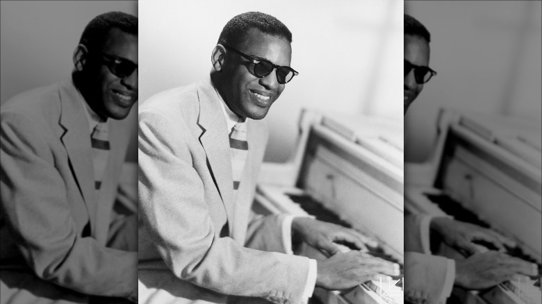 Ray Charles playing piano