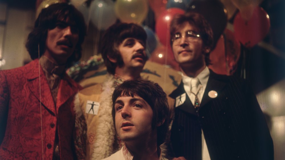 Ringo Starr posing with the rest of the beatles