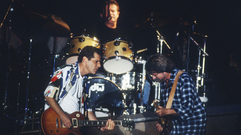 don henley, don felder, and glenn frey performing 