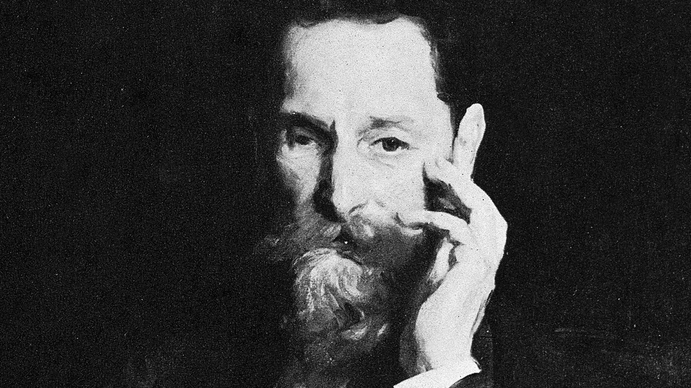 A portrait of Joseph Pulitzer reclining