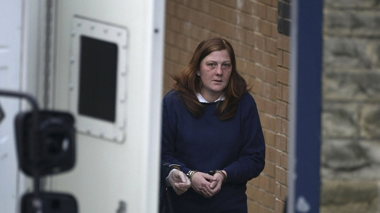 Karen Matthews as she appeared at court after having been charged