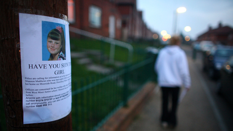 A picture of Shannon Matthews on missing sign