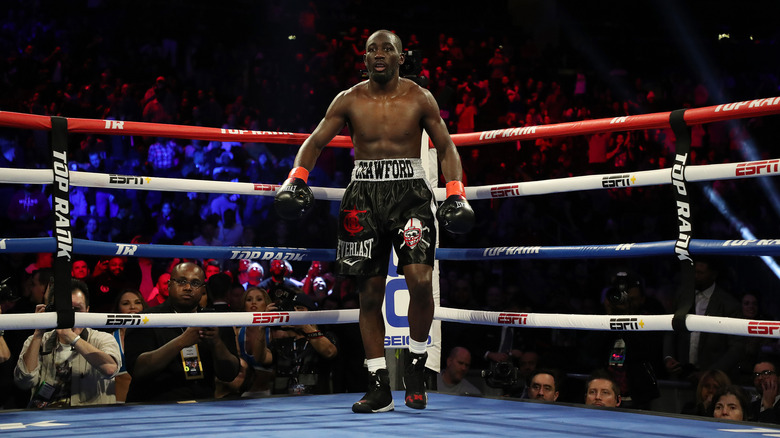 Terence Crawford standing in the corner of the ring
