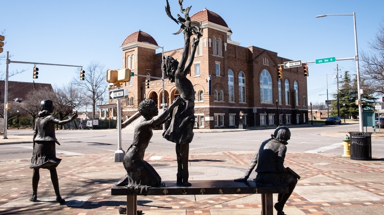 Statues of four girls